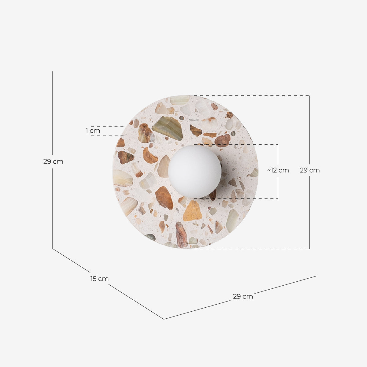 Lunas terrazzo wall light