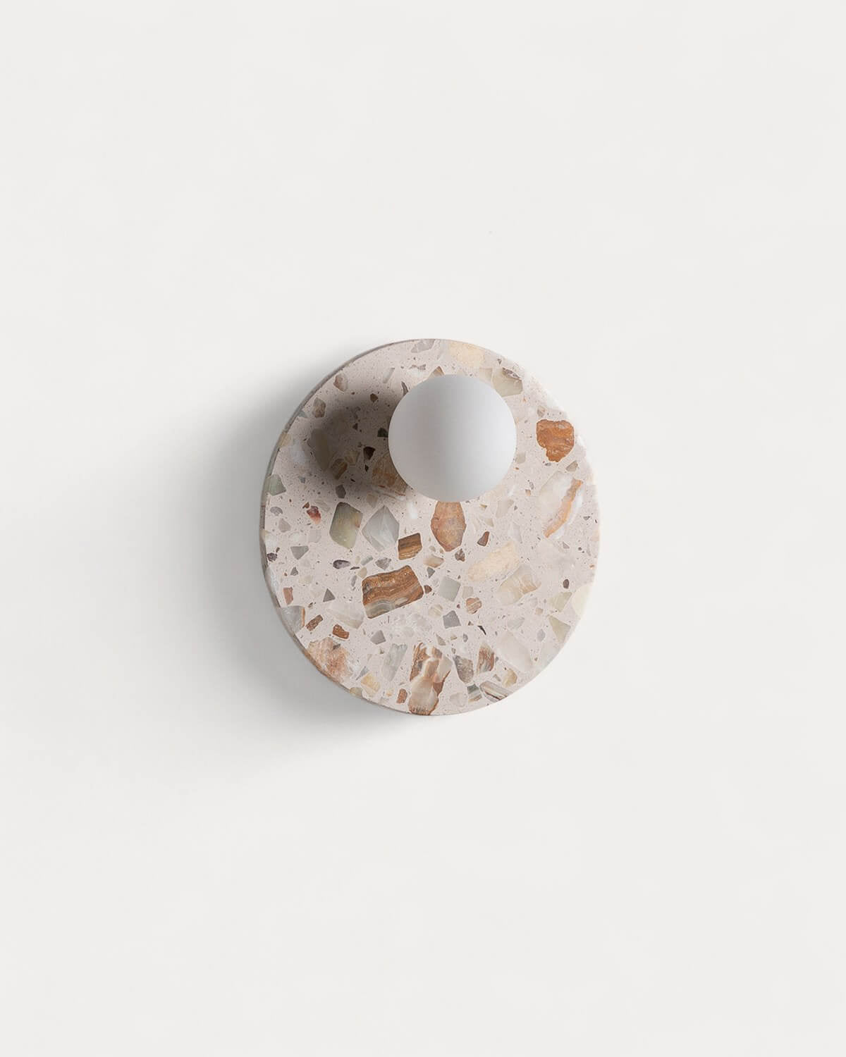 Lunas terrazzo wall light with side sphere