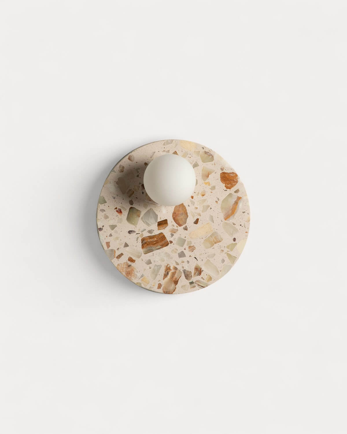 Lunas terrazzo wall light with side sphere