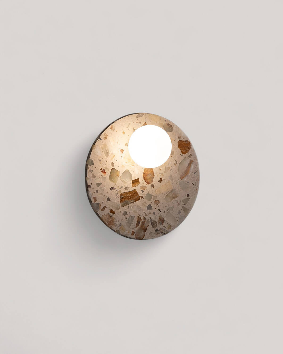 Lunas terrazzo wall light with side sphere