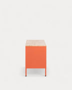 Low sideboard 3 doors 115x40 cm in laminated steel and Varys pine wood