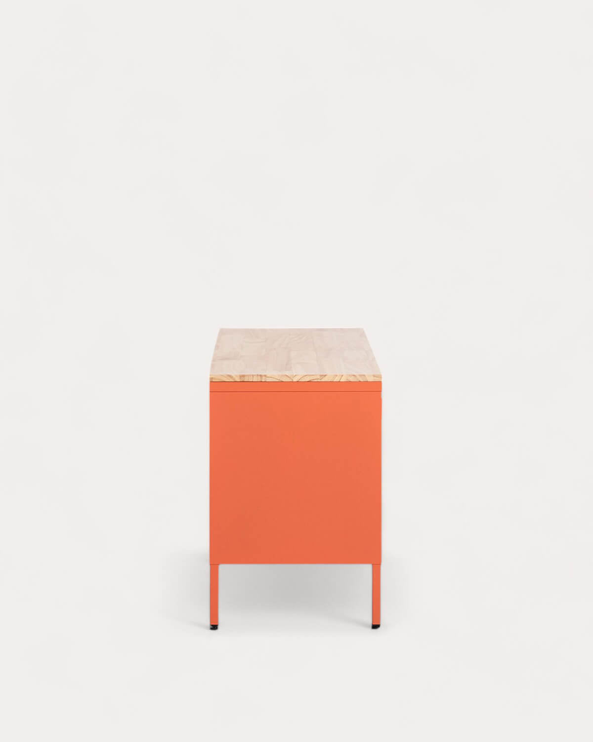 Low sideboard 3 doors 115x40 cm in laminated steel and Varys pine wood
