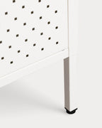 Low sideboard 3 doors 115x40 cm in laminated steel and Varys pine wood