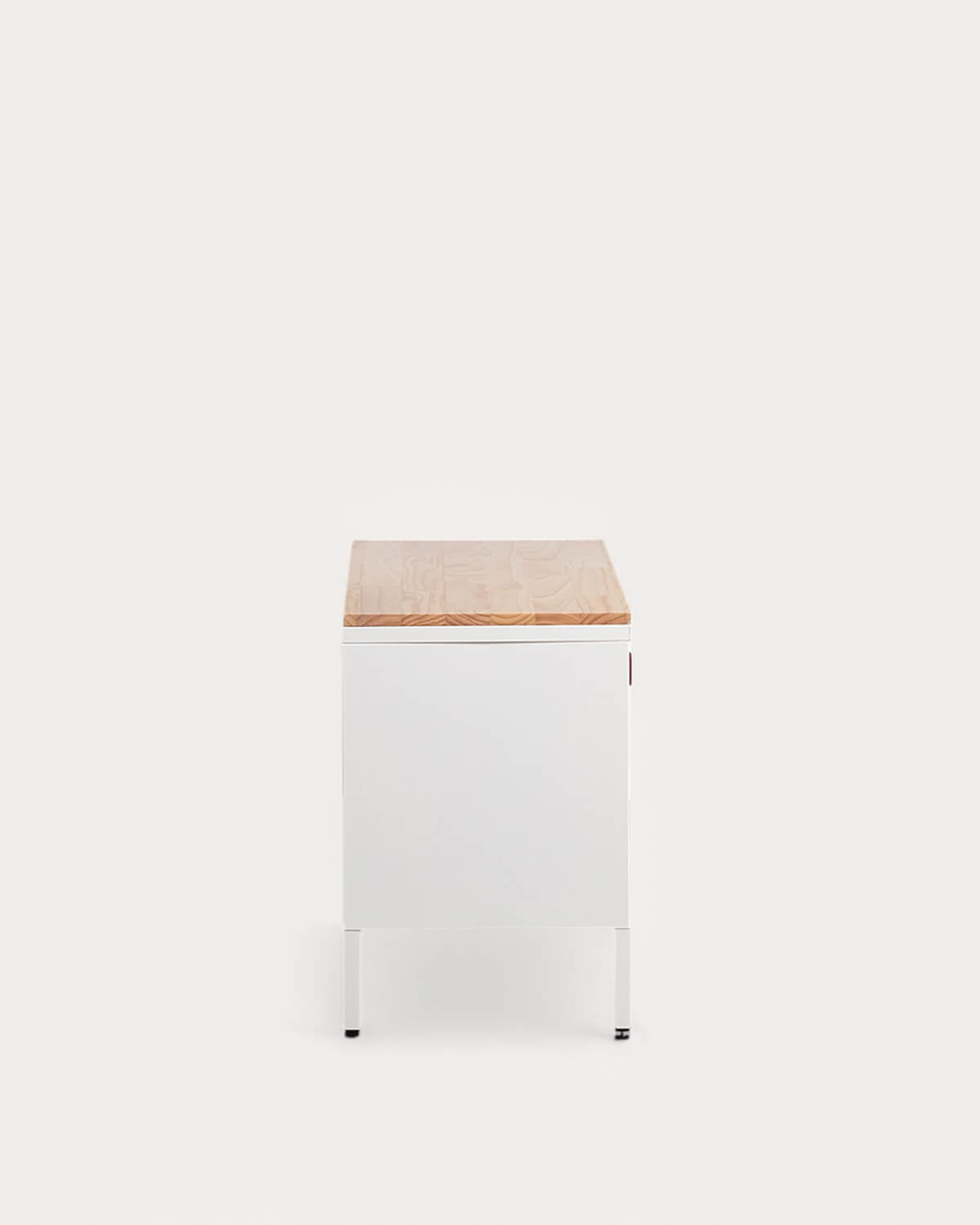 Low sideboard 3 doors 115x40 cm in laminated steel and Varys pine wood