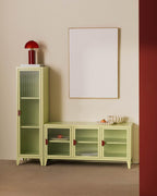 1-door buffet display case 137x38 cm in laminated steel and Soan glass