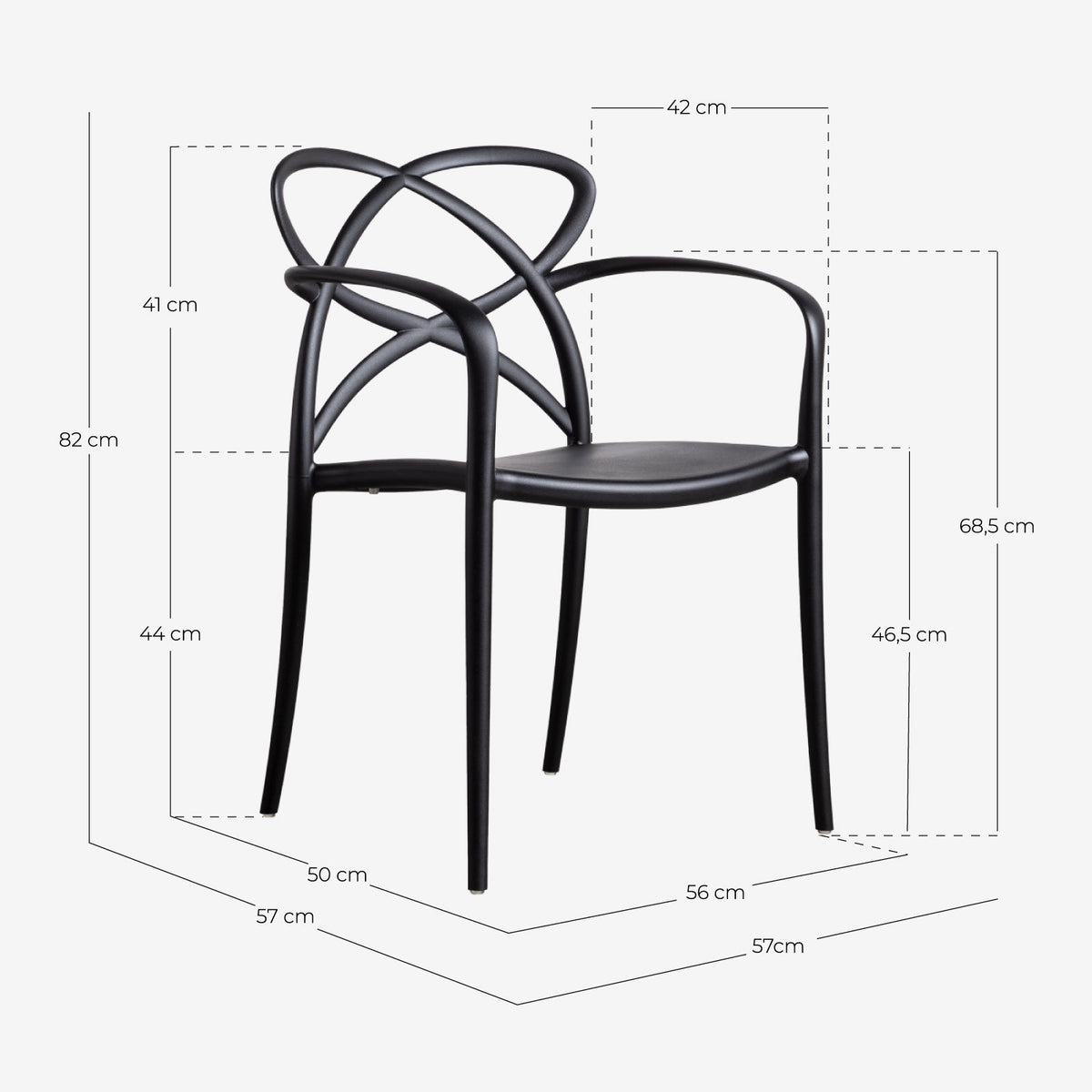 Cielo Outdoor Polypropylene Chair with Armrests