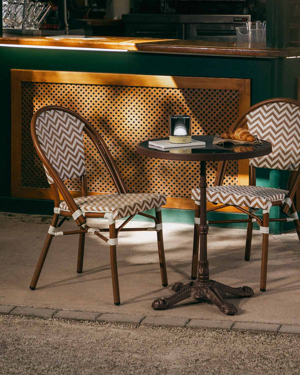 Yona Bistro aluminum and synthetic rattan outdoor chair