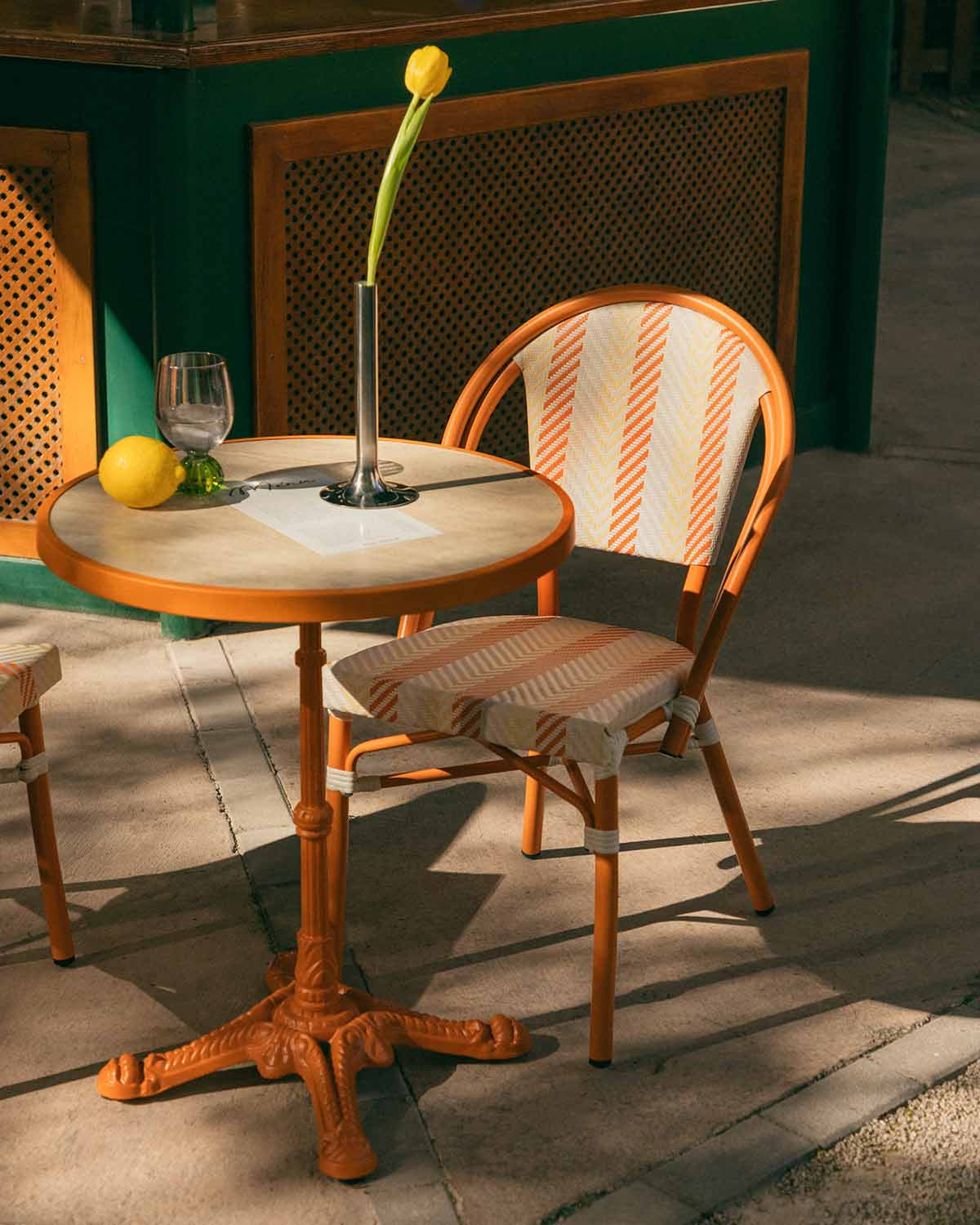 Yona Bistro aluminum and synthetic rattan outdoor chair