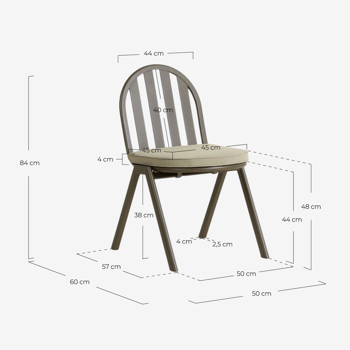 Llibet aluminum and fabric outdoor chair
