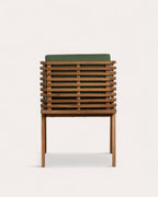 Acacia wood outdoor chair with Hazan fabric cushions