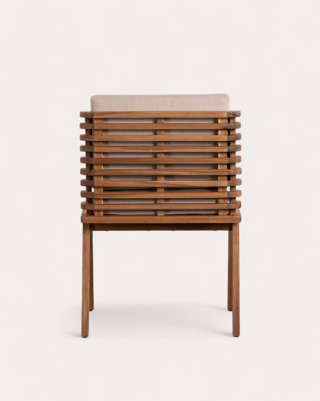 Acacia wood outdoor chair with Hazan fabric cushions