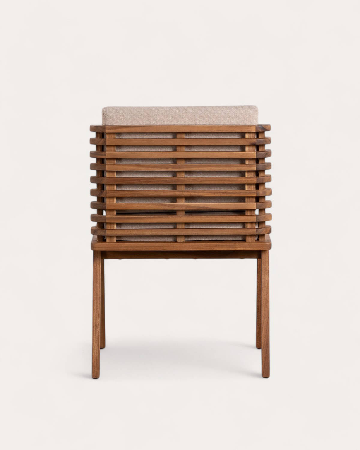 Acacia wood outdoor chair with Hazan fabric cushions