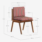 Acacia wood outdoor chair with Hazan fabric cushions
