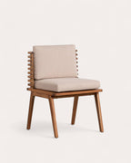 Acacia wood outdoor chair with Hazan fabric cushions