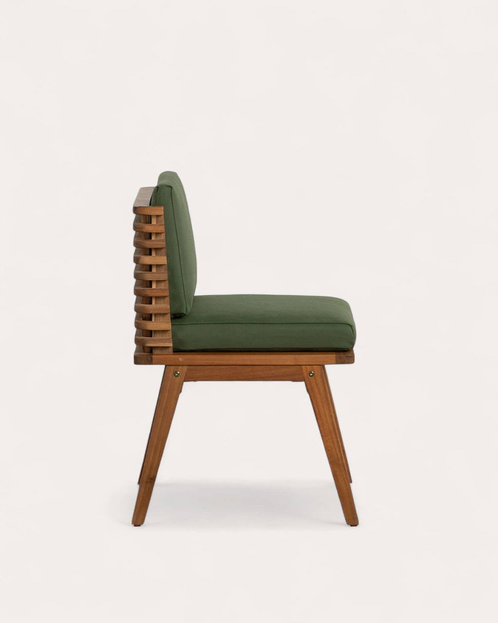 Acacia wood outdoor chair with Hazan fabric cushions