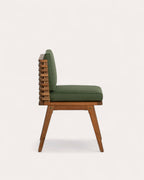 Acacia wood outdoor chair with Hazan fabric cushions