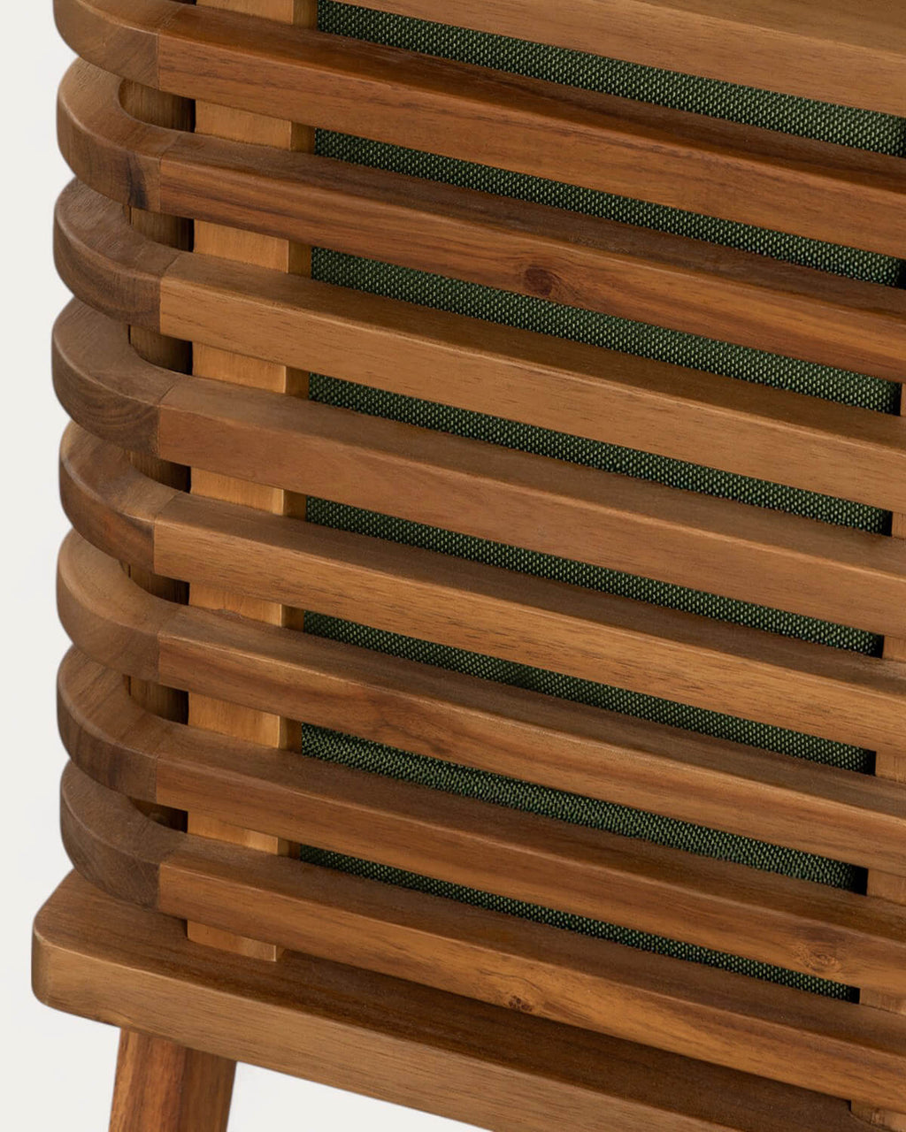 Acacia wood outdoor chair with Hazan fabric cushions