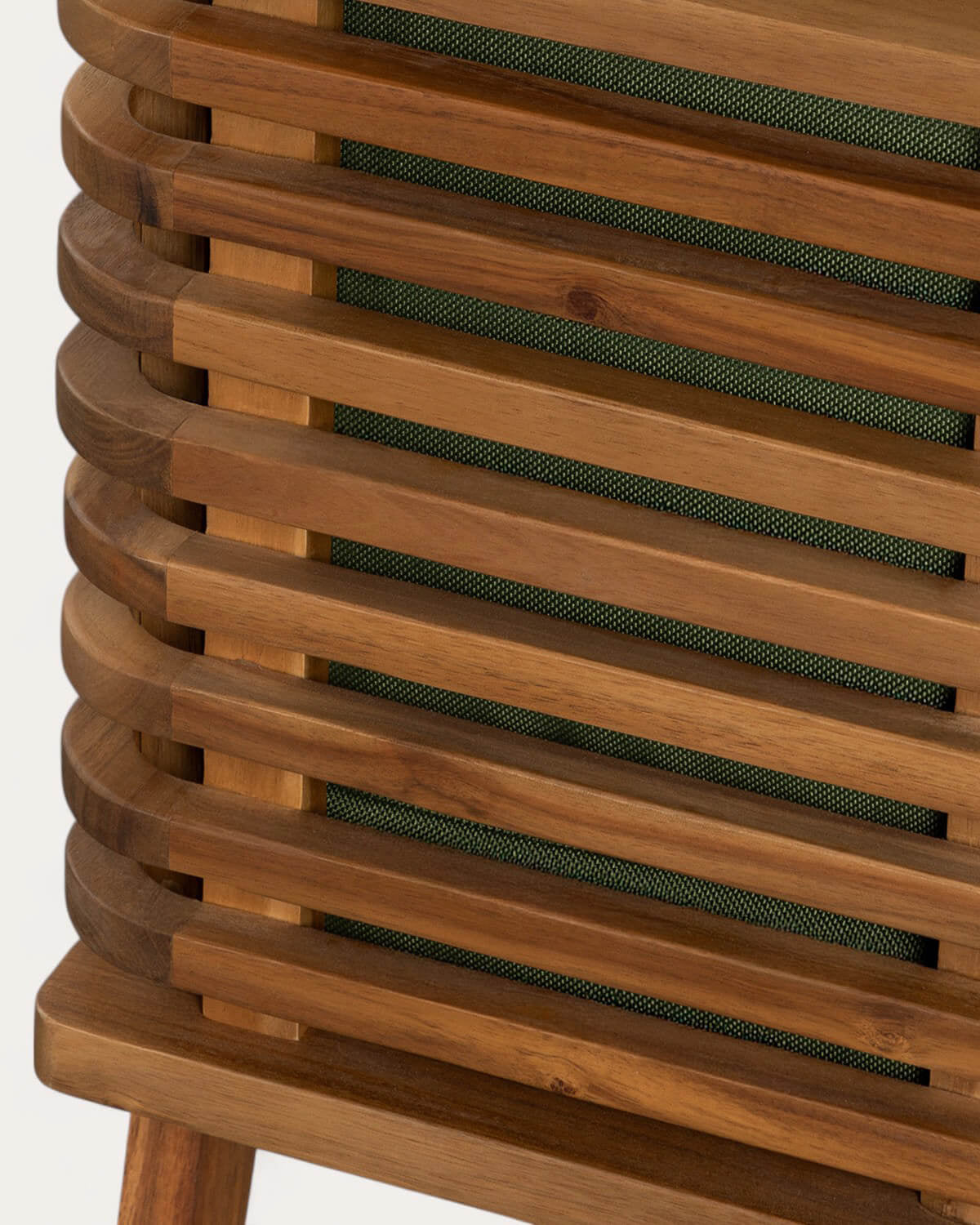 Acacia wood outdoor chair with Hazan fabric cushions