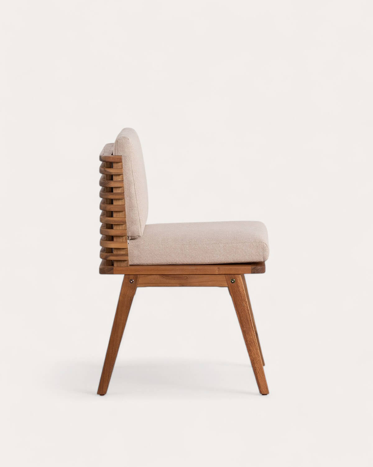 Acacia wood outdoor chair with Hazan fabric cushions