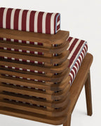 Acacia wood outdoor chair with Hazan fabric cushions