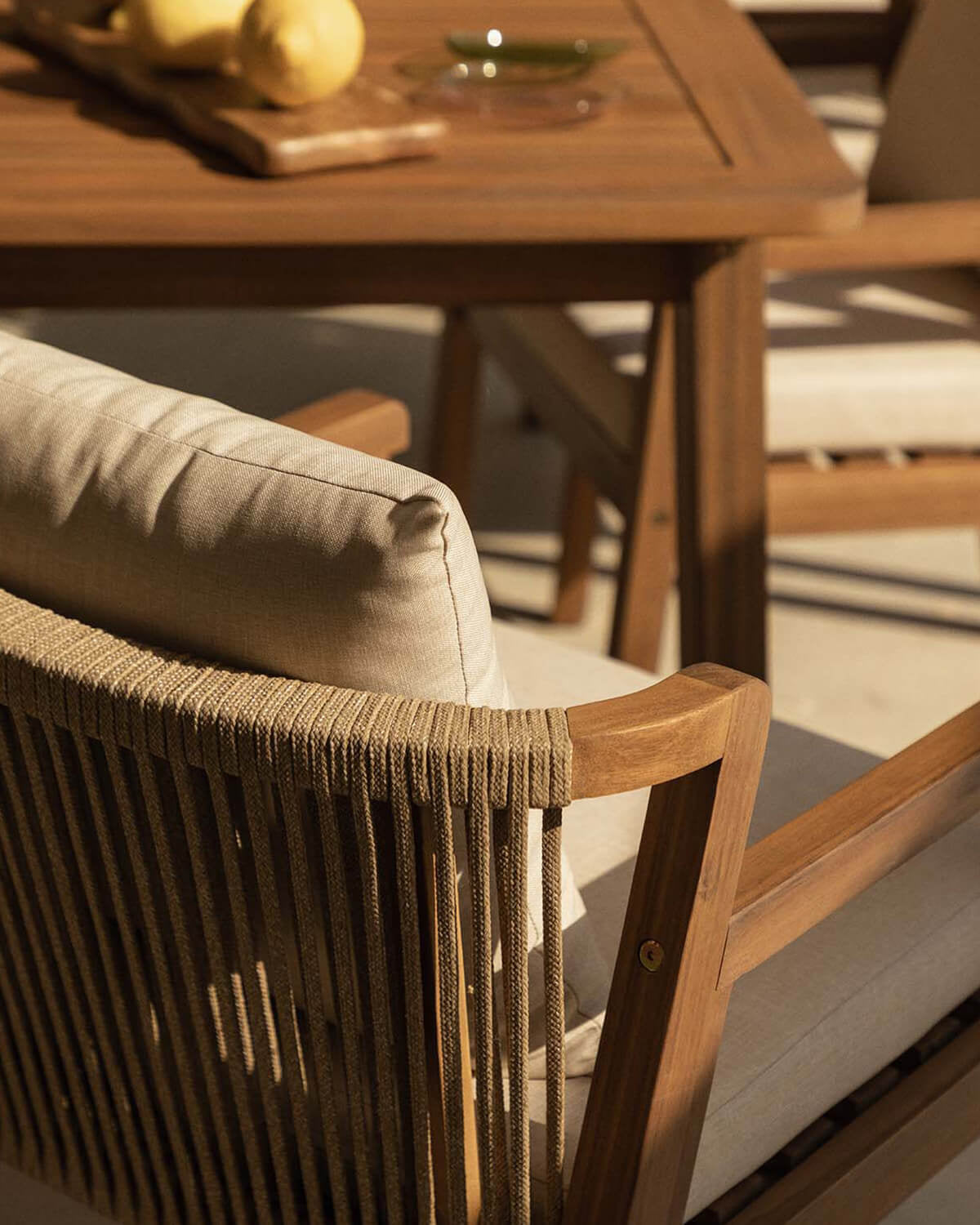 Cael Acacia Wood Outdoor Chair