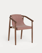 Outdoor chair in eucalyptus wood and Clhoti fabric