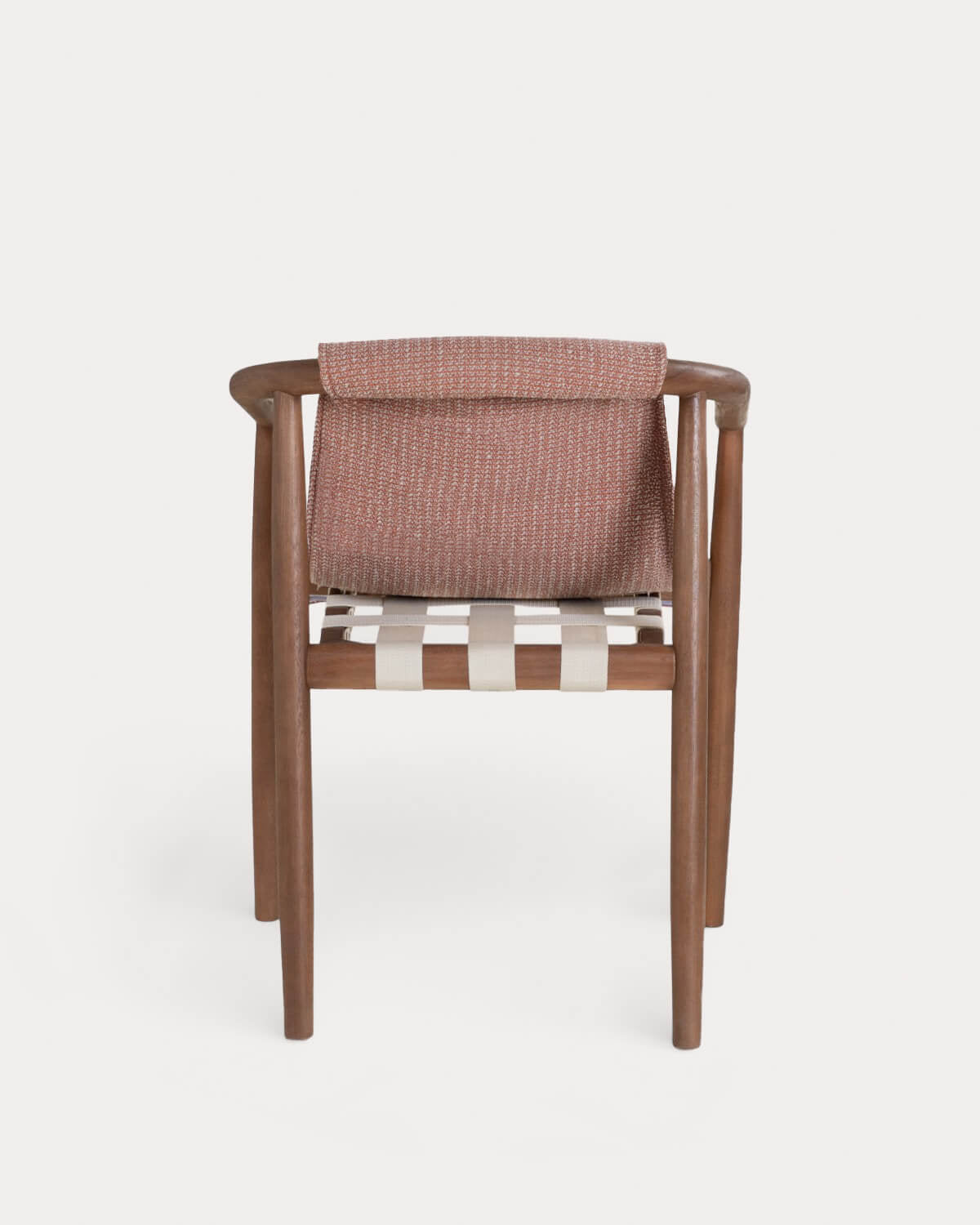 Outdoor chair in eucalyptus wood and Clhoti fabric