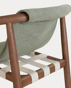 Outdoor chair in eucalyptus wood and Clhoti fabric