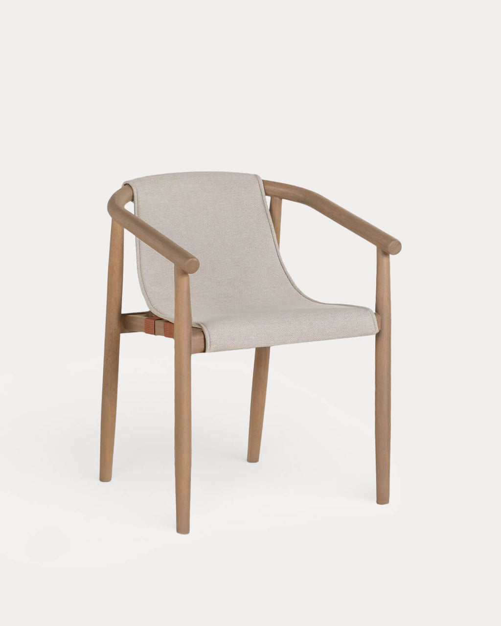 Outdoor chair in eucalyptus wood and Clhoti fabric