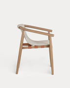 Outdoor chair in eucalyptus wood and Clhoti fabric