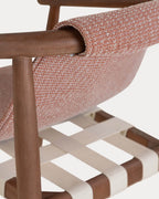 Outdoor chair in eucalyptus wood and Clhoti fabric