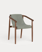 Outdoor chair in eucalyptus wood and Clhoti fabric