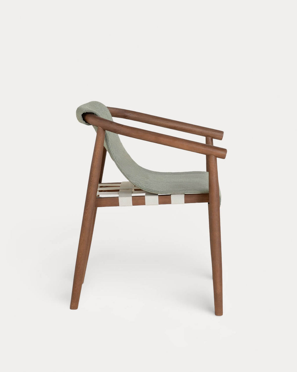Outdoor chair in eucalyptus wood and Clhoti fabric