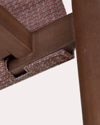 Outdoor chair in eucalyptus wood and Clhoti fabric