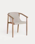Outdoor chair in eucalyptus wood and Clhoti fabric