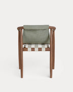 Outdoor chair in eucalyptus wood and Clhoti fabric