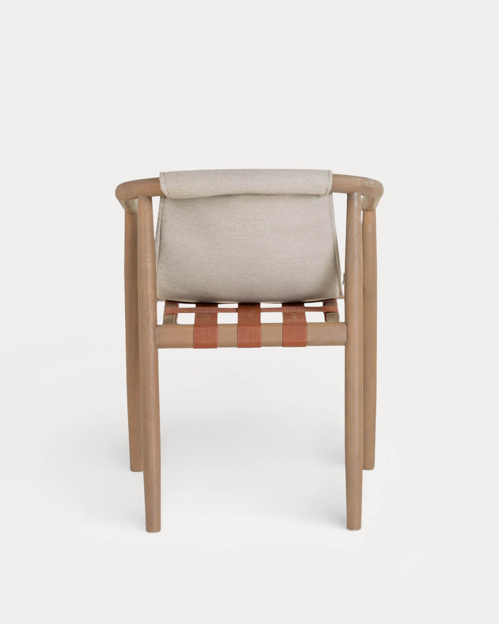 Outdoor chair in eucalyptus wood and Clhoti fabric