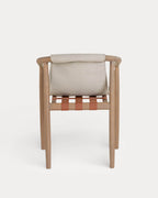 Outdoor chair in eucalyptus wood and Clhoti fabric