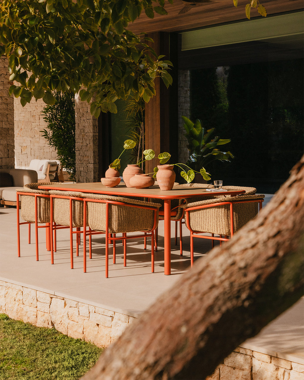 Caitlyn Metal and Rattan Outdoor Chair