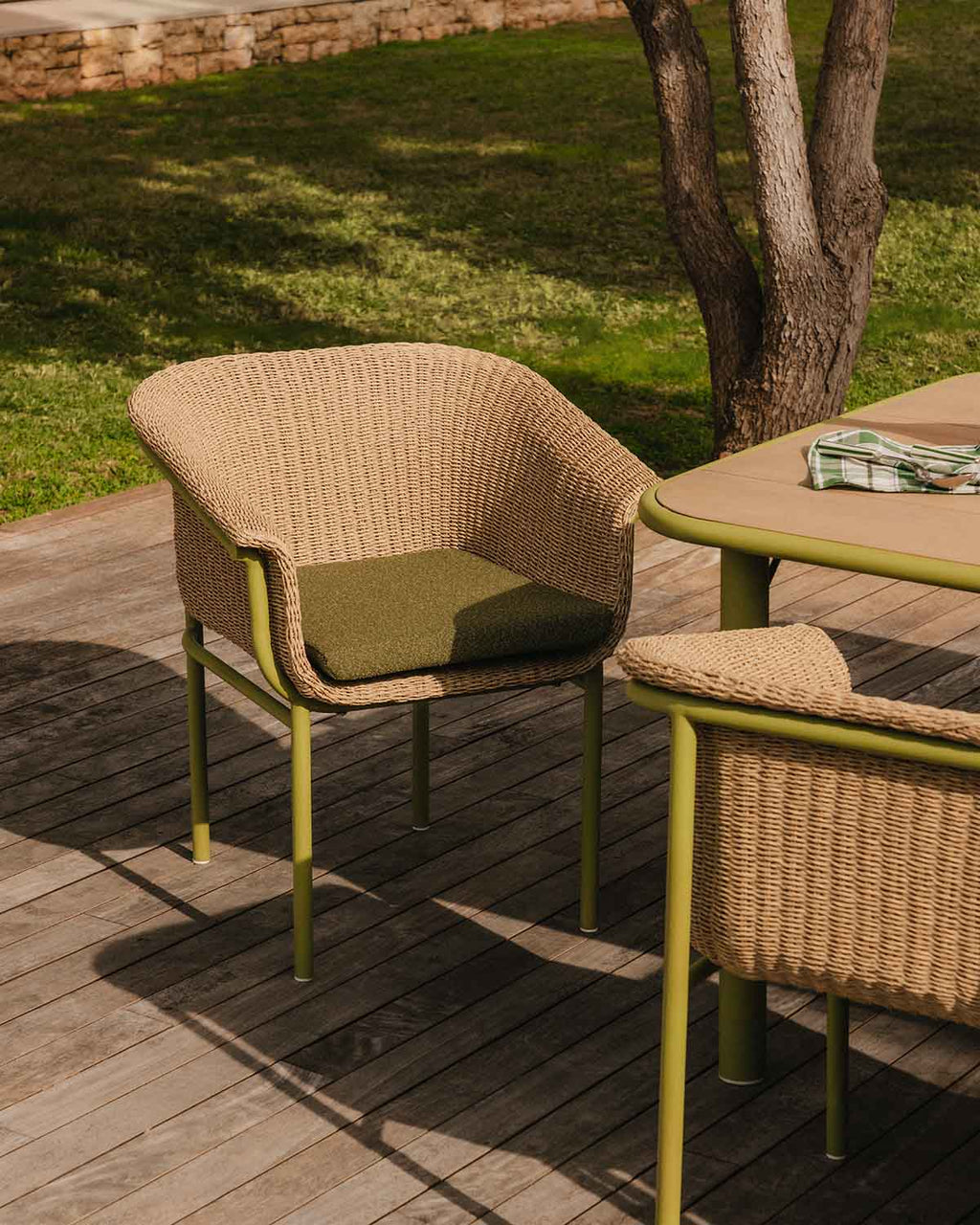 Caitlyn Metal and Rattan Outdoor Chair
