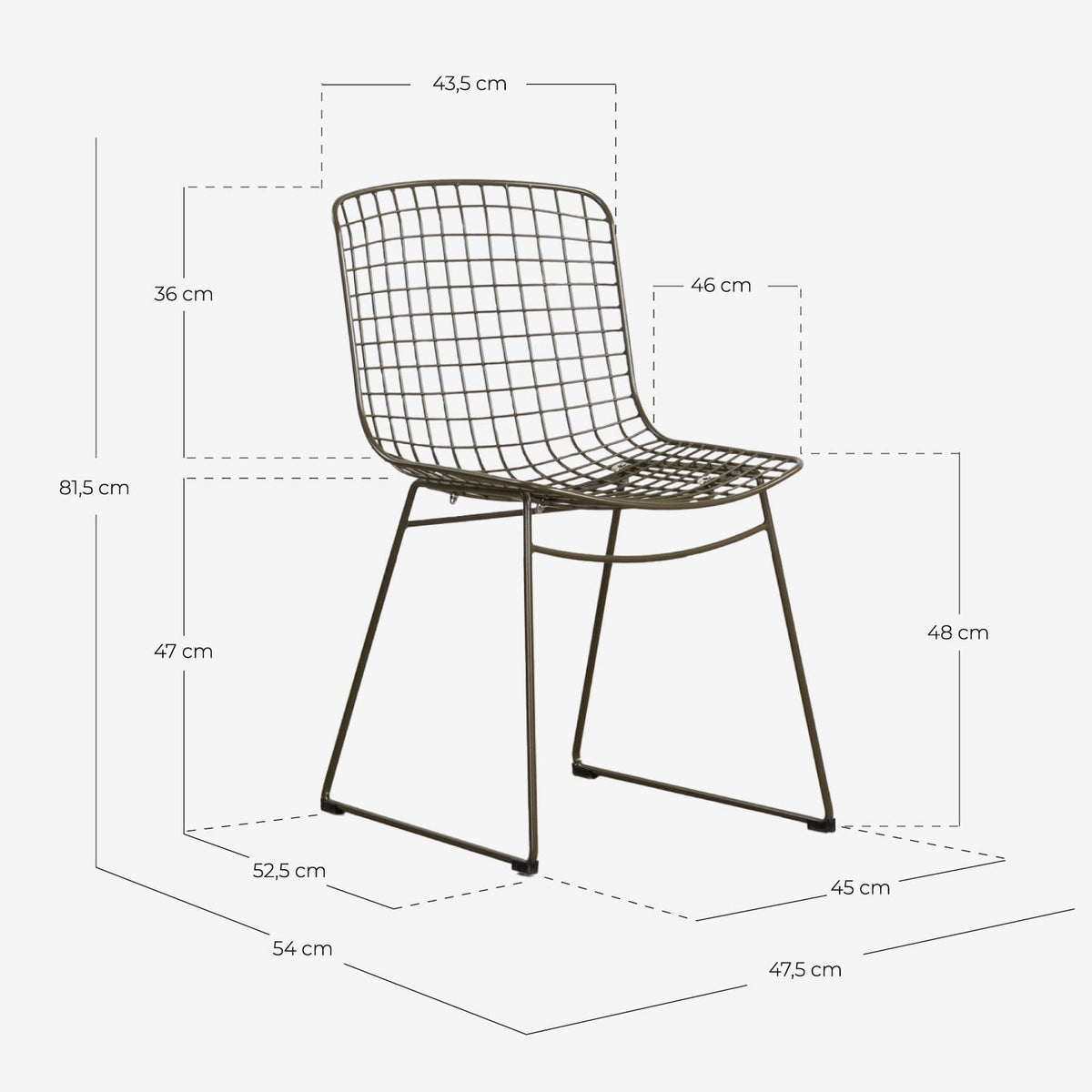 Aras Fresh Metal High Back Dining Chair