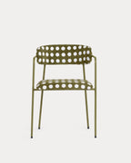 Dining room chair with metal armrests and Myretia fabric