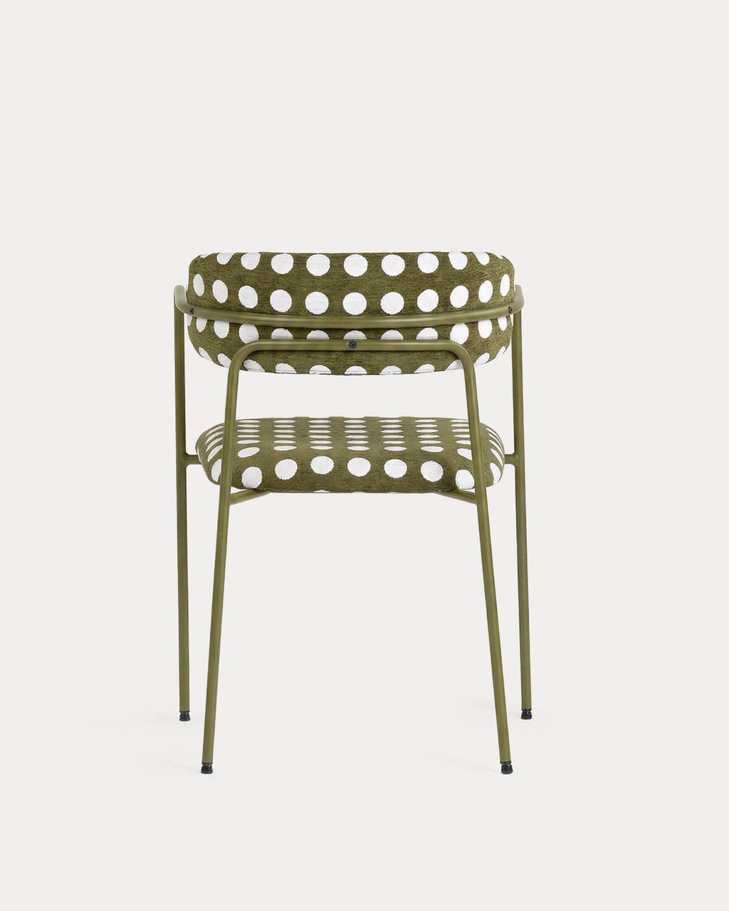 Dining room chair with metal armrests and Myretia fabric