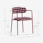 Dining room chair with metal armrests and Myretia fabric