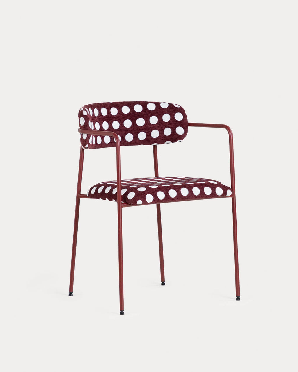 Dining room chair with metal armrests and Myretia fabric