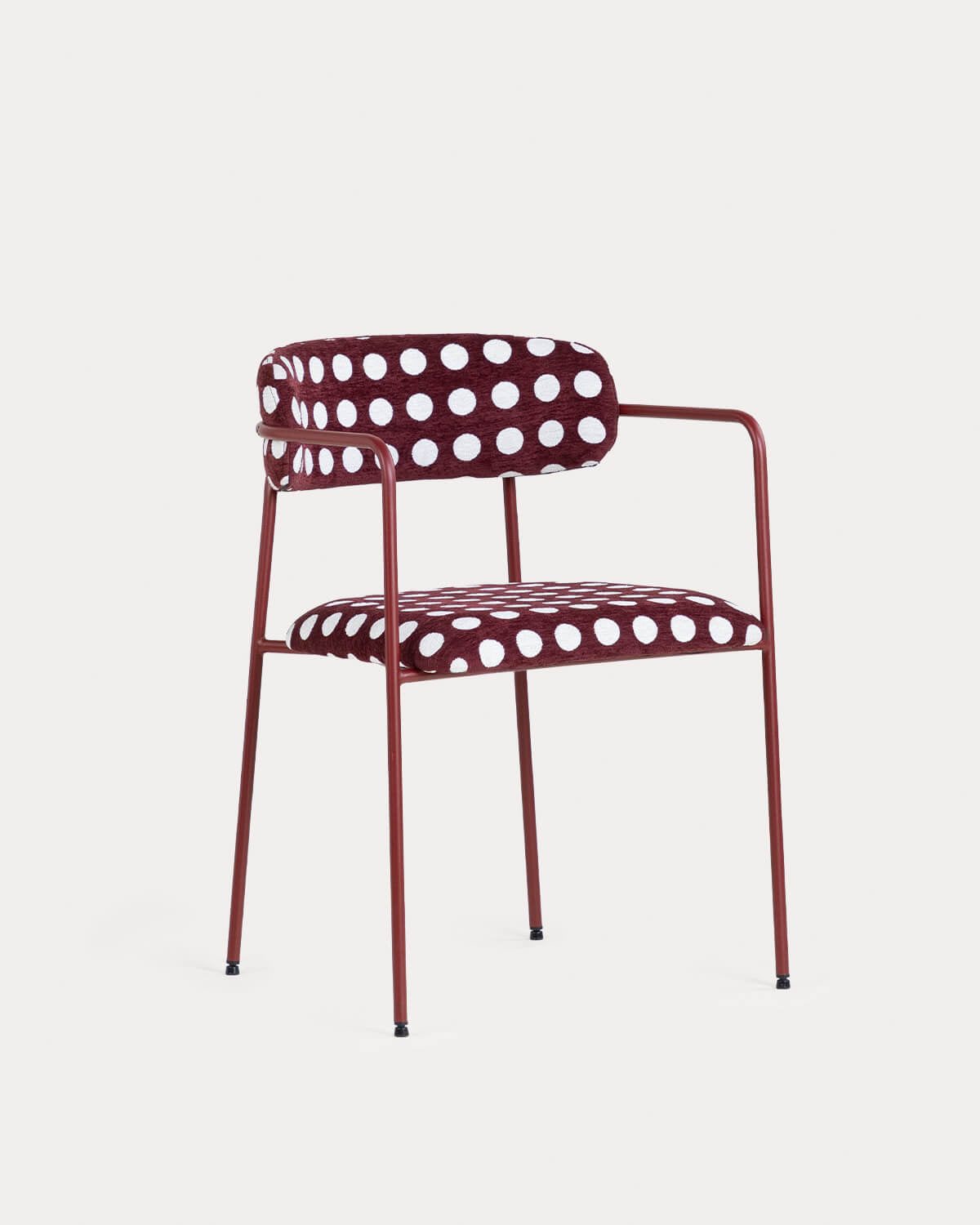 Dining room chair with metal armrests and Myretia fabric