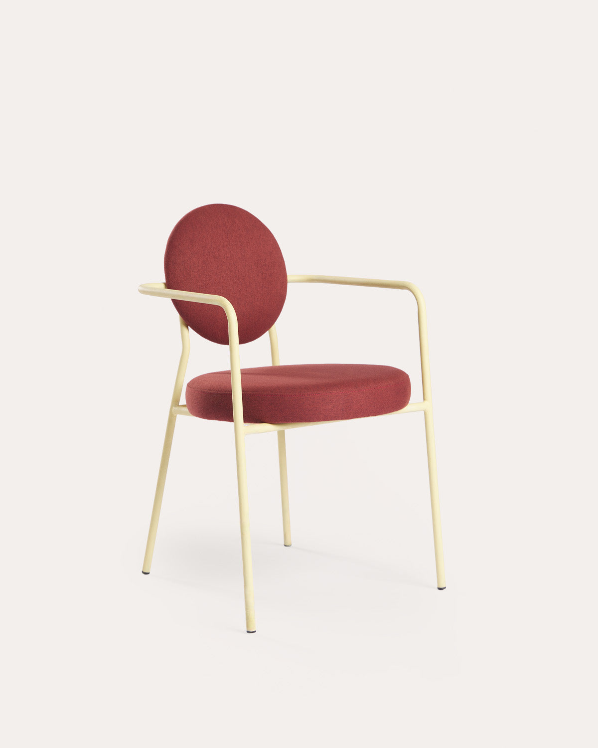 Dining chair with metal armrests and Polke fabric