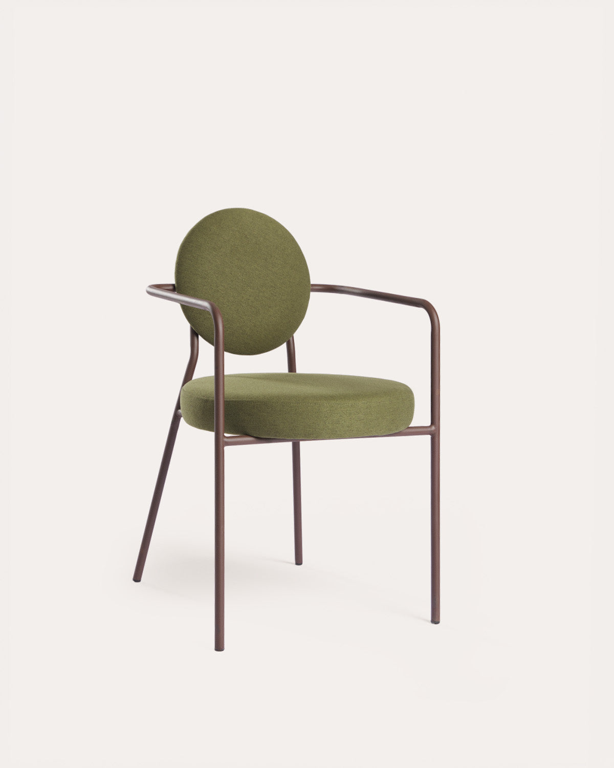 Dining chair with metal armrests and Polke fabric