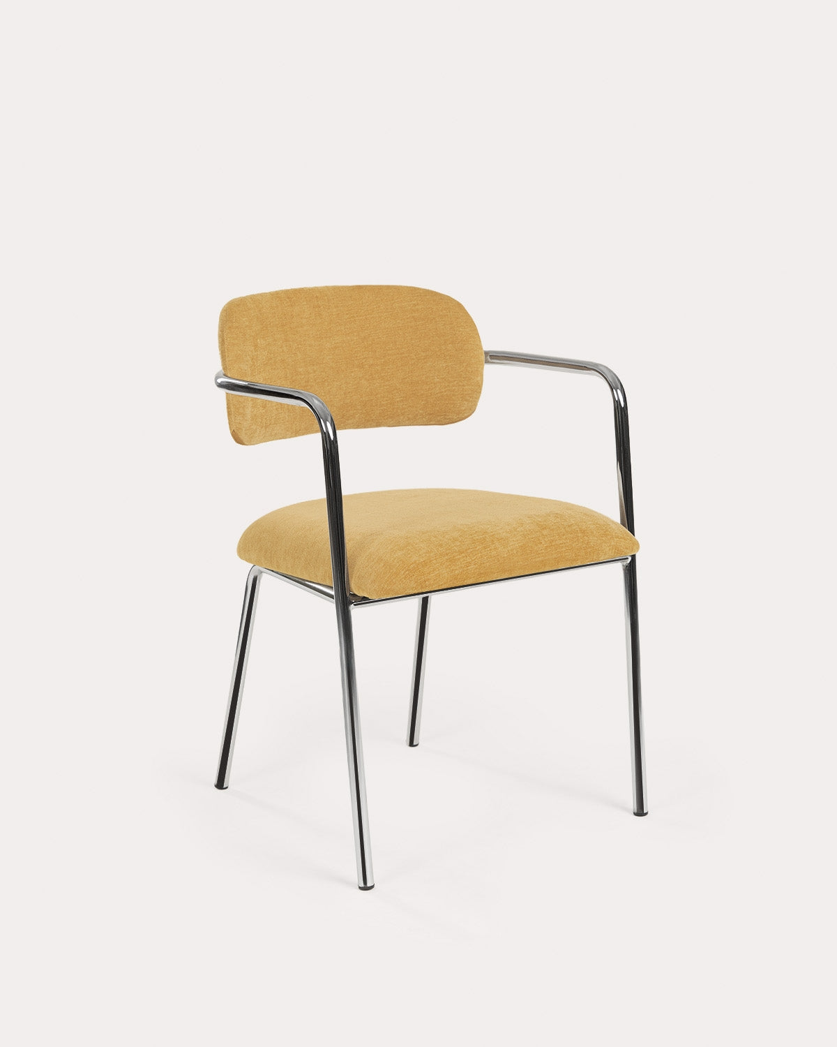 Dining chair with metal armrests and Taner fabric