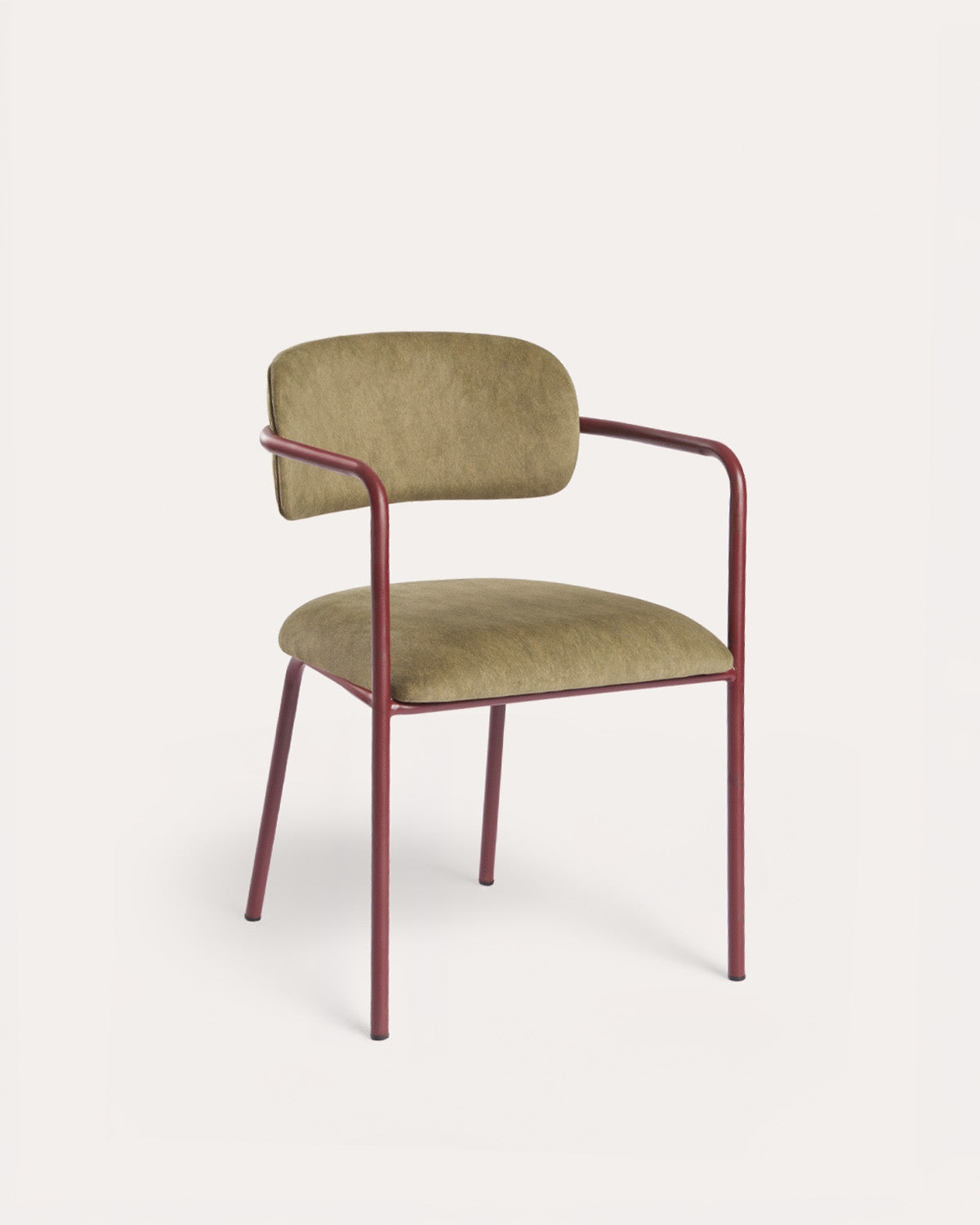 Dining chair with metal armrests and Taner fabric